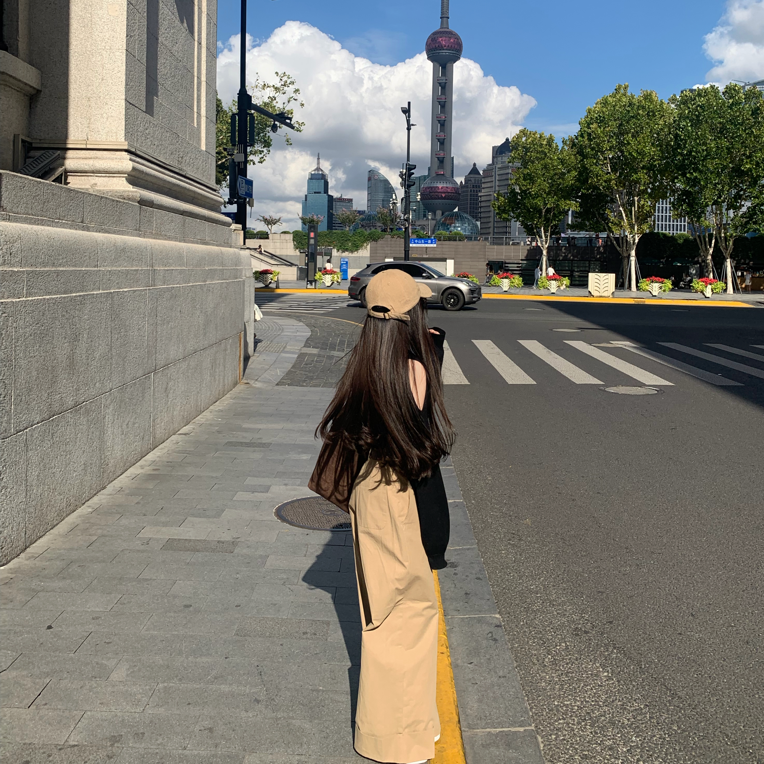 Mengling梦玲 经典美式 卡其卷边直筒店主挚爱神裤气质百搭休闲裤