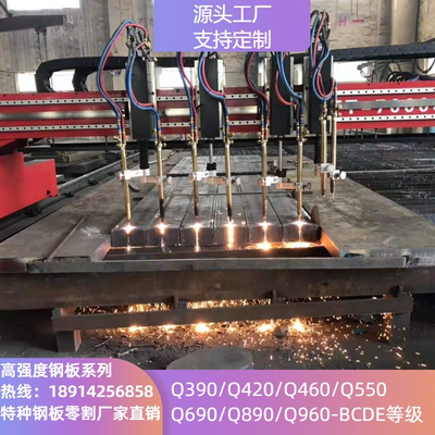 Q460C高0强板切割Q6590D高强钢板Q5零割加工标之龙下料特厚板厂度