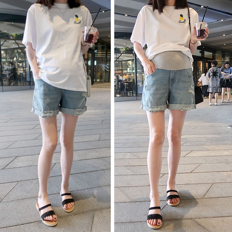 牛仔宽松薄款安全夏装孕妇裤子