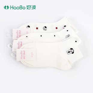 【3双49元】好波女休闲袜春夏棉质浅口袜中筒薄棉女棉袜2604