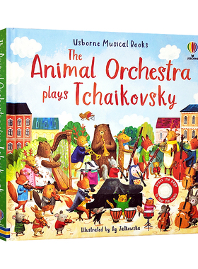 现货 Usborne出品 动物乐队演奏柴可夫斯基 The Animal Orchestra Plays Tchaikovsky  英文原版绘本 儿童音乐童话故事触摸发声书