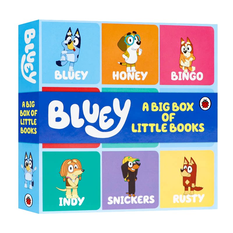 预售 小蓝狗布鲁伊 九宫格玩具书 英文原版 Bluey Big Box of Little Books 盒装迷你小书启蒙故事绘本亲子共英语读图画书Ladybird