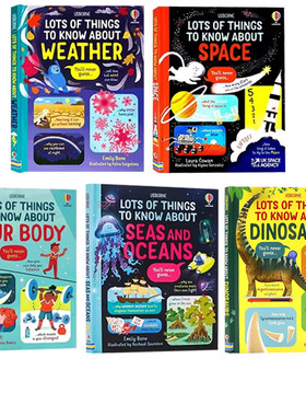 Usborne科普绘本5册英文原版 Lots of Things to Know About Your Body/Animals/Space/Weather 探索人体动物太空天气恐龙儿童百科