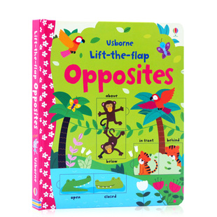 纸板书幼儿英文启蒙早教3 绘本 Lift Opposites Usborne 学反义词 The 英文原版 5岁opposites 翻翻书 亲子读物 Flap