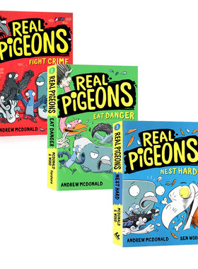 Real Pigeons 鸽子侦探系列3册  真正的鸽子 英文原版英语桥梁章节漫画书 Fight Crime Nest Hard/Eat Danger 搞笑动物侦探小说