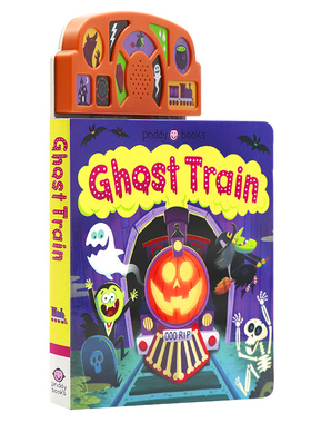 幽灵列车 英文原版绘本 On the Move Ghost Train 万圣节主题趣味图画异形纸板发声书儿童英语启蒙亲子互动进口书籍Roger Priddy