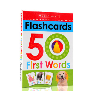 进口英文原版正版 50 First Words Flashcards Scholastic Early Learners 学乐低幼启蒙早教 单词学习字卡