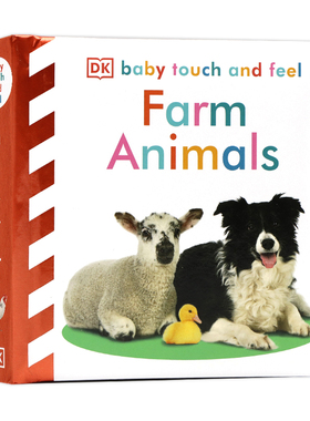 DK宝宝触摸书 农场动物 英文原版 Baby Touch and Feel Farm Animals  幼儿童英语启蒙绘本0-3岁 撕不烂纸板书亲子读物边学边玩