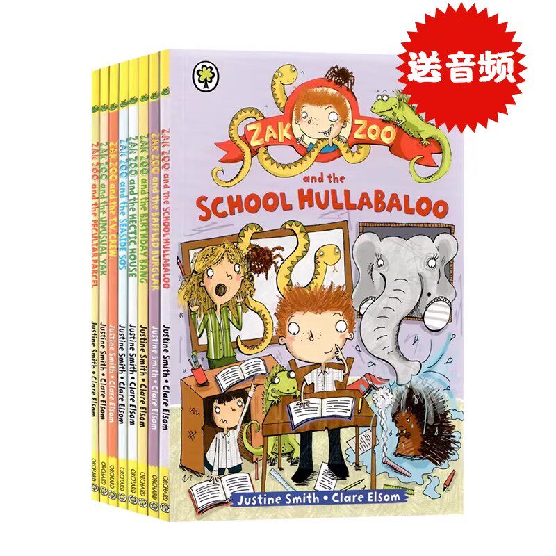 Zak Zoo 扎克和他的动物家族8册 英文原版 成长励志故事书课外阅读书籍 英语桥梁章节书进口英语书籍Justine Smith全彩插图