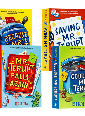 特鲁普先生4册 英文原版 Mr. Terupt Because of Mr. Terupt 都怪特鲁普先生/特鲁普特先生又跌倒了/拯救特鲁特先生 励志读物 平装