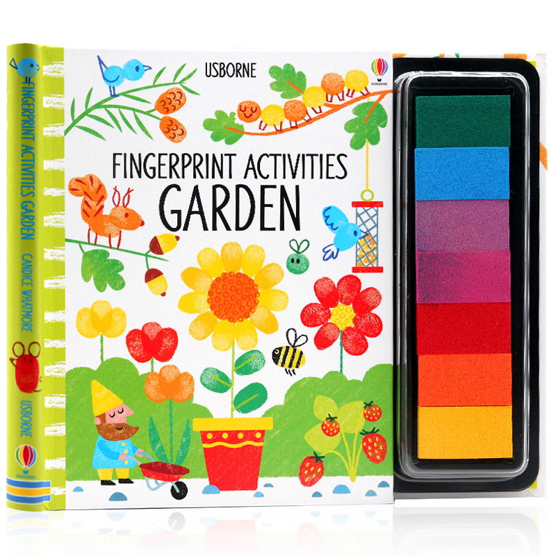 Usborne出品创意指印游戏书花园