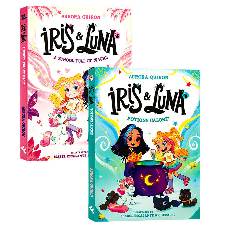 艾瑞斯和露娜2册套装英文原版 Iris and Luna 奇幻魔法冒险桥梁书小学生英语课外读物友谊与成长主题全彩插图进口章节书 平装