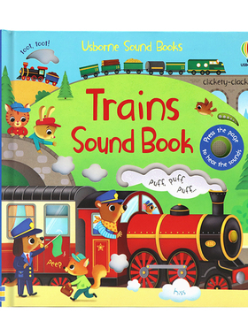 Usborne 火车发声书 英文原版绘本 Trains Sound Book 尤斯伯恩 触摸纸板发声书低幼启蒙认知图画故事书 Sam Taplin 亲子互动