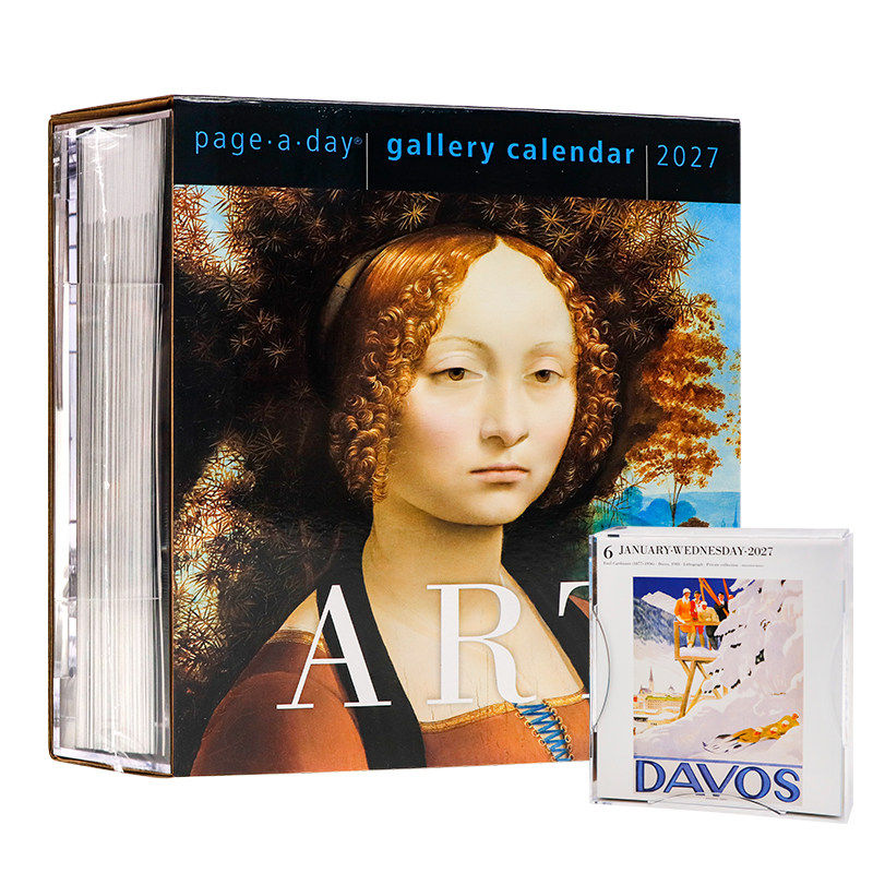 2027年每日一页艺术画廊日历英文原版 Art Page-A-Day Gallery Calendar达芬奇世界名画桌面台历欧美经典艺术大师画作合集进口台历