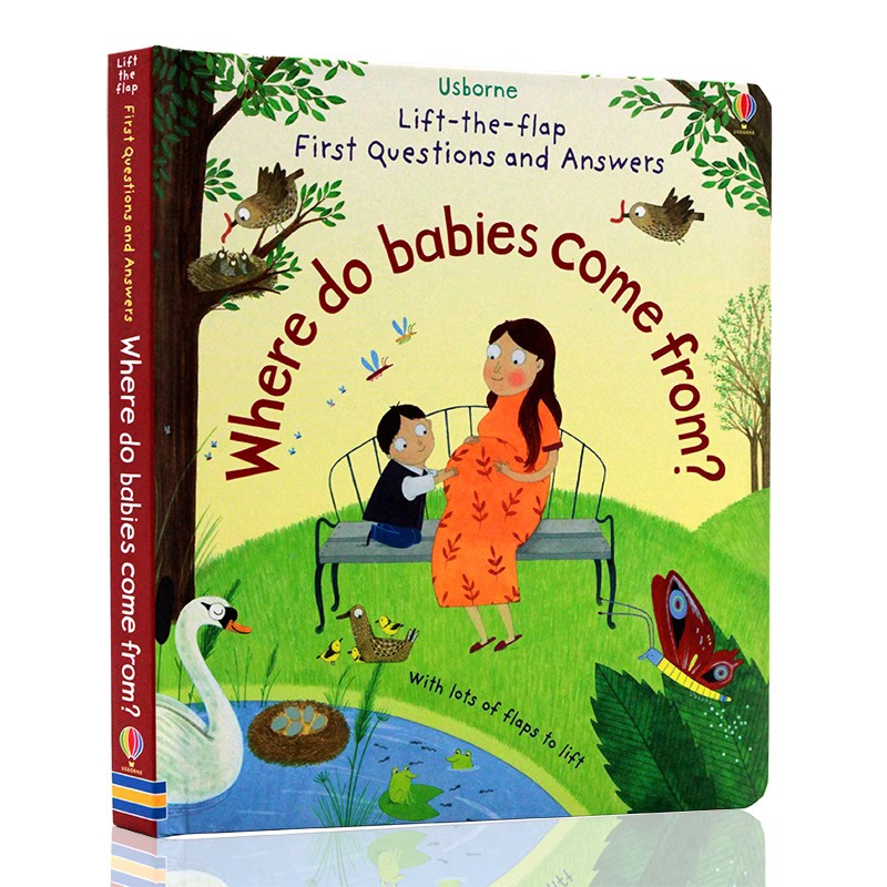 Usborne问与答翻翻书我从哪里来英文原版绘本 First Questions Answers Where Do Babies Come from 幼儿童启蒙科普认知纸板书亲子