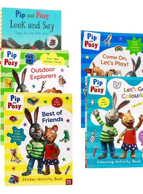 波西和皮普系列贴纸活动书 英文原版 Look and Say 找找书 Pip and Posy Let’s Get Colouring 一起来涂颜色 幼儿童贴纸游戏书