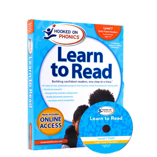 英文原版自然拼读教材迷上语音 第7级别 Hooked on Phonics Learn to Read Second Grade Level 7 附DVD 美国自然拼读教材