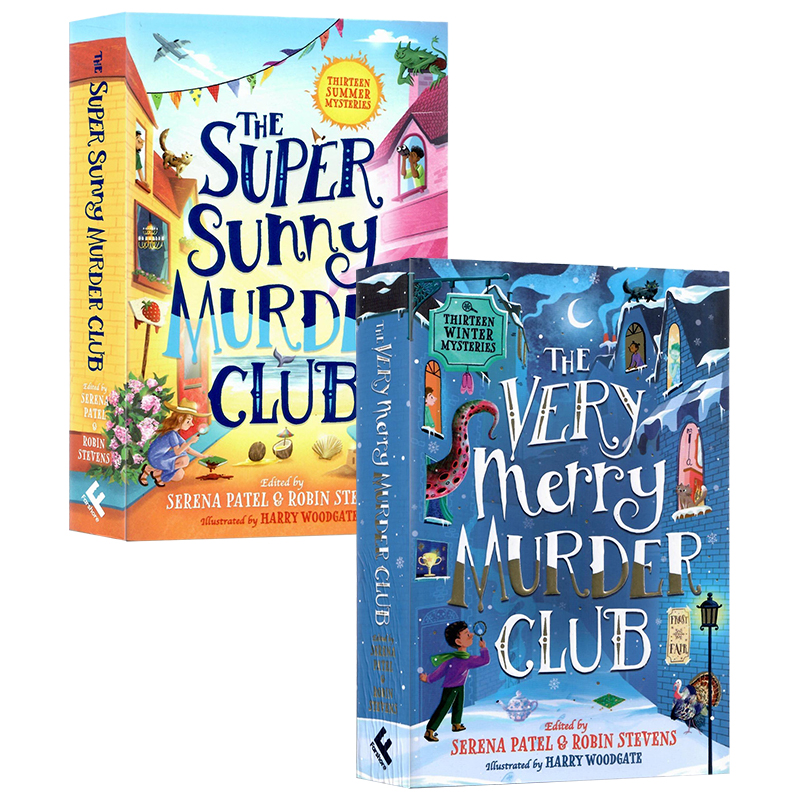 13个冬夏季侦探故事2册套装英文原版 The Very Merry /Super Sunny Murder Club 悬疑破案推理章节小说罗宾·史蒂文斯课外读物