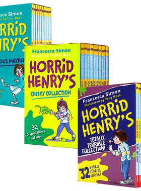 淘气包亨利10册套装3套 调皮捣蛋大集合 英文原版 Horrid Henry Cheeky Collection 青少年英语课外阅读 儿童幽默章节书 黑白插图