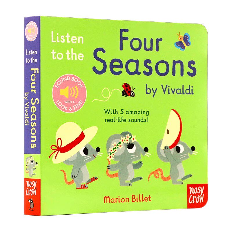 我的小小音乐厅系列 聆听四季 英文原版绘本 Listen to the Four Seasons 触摸发声书 儿童乐感启蒙早教纸板书 亲子互动 Nosy Crow - 实物图