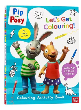波西和皮普 一起来涂颜色 Pip and Posy Let’s Get Colouring 英文原版绘本 儿童涂色着色图画书 儿童启蒙认知动物书 nosy