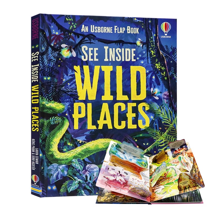 Usborne看里面系列翻翻书世界上最荒凉的地方英文原版绘本 See Inside Wild Places 科普启蒙英语启蒙早教图画翻翻书 亲子共读