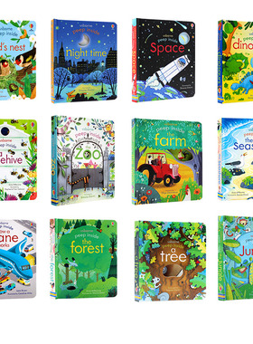 220元4件 usborne偷偷看里面揭秘peep inside系列英文原版绘本 幼儿童早教启蒙益智翻翻洞洞书 尤斯伯恩精装科普百科纸板书