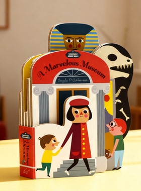 奇妙博物馆异形书 Bookscape Board Books A Marvelous Museum 英文原版绘本 英语启蒙造型纸板书 亲子互动游戏玩具书 Chronicle