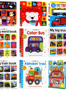 Priddy books 抽拉操作纸板书翻翻书  英文原版绘本 儿童趣味交通工具启蒙认知英语单词学习图画书 儿童活动图书