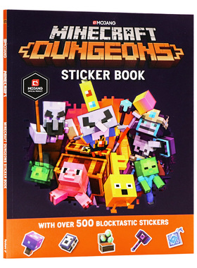 我的世界地下城贴纸书英文原版 Minecraft Dungeons Sticker Book益智故事书漫画书儿童创造力想象力攻略书周边系列指令教程