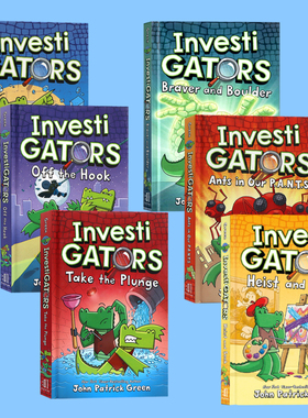 InvestiGators 鳄鱼侦查员 英文漫画书 全彩爆笑章节桥梁 中小学课外阅读益智类侦探推理 纽约时报畅销书 英文原版进口书籍