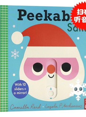 Nosy Crow躲猫猫系列 圣诞老人篇 英文原版绘本 Peekaboo Santa 儿童机关操作游戏纸板翻翻书边玩边学英语启蒙绘本0-3岁附镜子