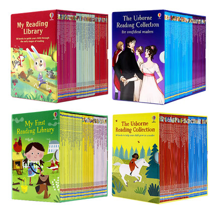 Usborne我的第一二三四个图书馆 My First Reading Library 180册4盒英文原版绘本幼儿童分级阅读绘本礼盒装 故事图画书章节书
