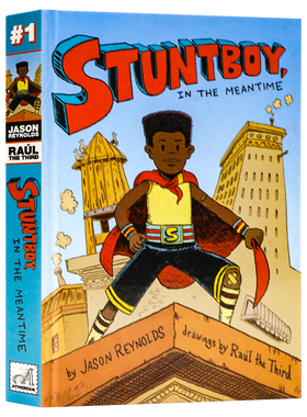 超级特工 英文原版 Stuntboy in the meantime 9-12岁 青少年漫画小说 中学生课外读物 英语阅读 幽默搞笑 凯迪克作家 杰森雷诺兹
