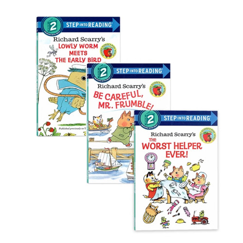 Step into Reading 2美国兰登英语经典分级阅读进阶2 斯凯瑞系列3册英文原版 Richard Scarry‘s儿童英语启蒙绘本少儿阶梯阅读书籍