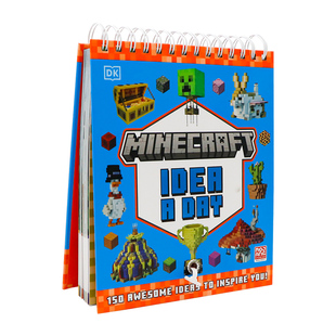 Minecraft Idea AB著作儿童启蒙益智故事书精装 我 儿童动手操作能力培养Mojang 世界创意一天绘画活动书英文原版 Day DK出品