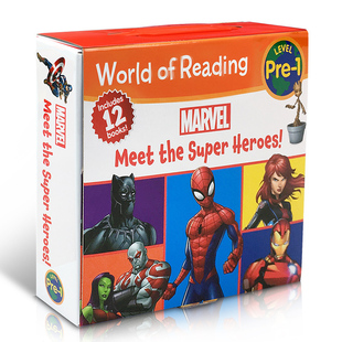 进口英文原版正版 World of Reading Marvel Meet the Super Heroes! 迪士尼12册礼盒装漫威英雄经典绘本 超级英雄初级分级读物