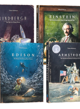 传奇小鼠冒险系列  英文原版绘本Armstrong/Edison/ Lindbergh/Einstein 获奖名家全彩插画版英语精装绘本 Torben Kuhlmann