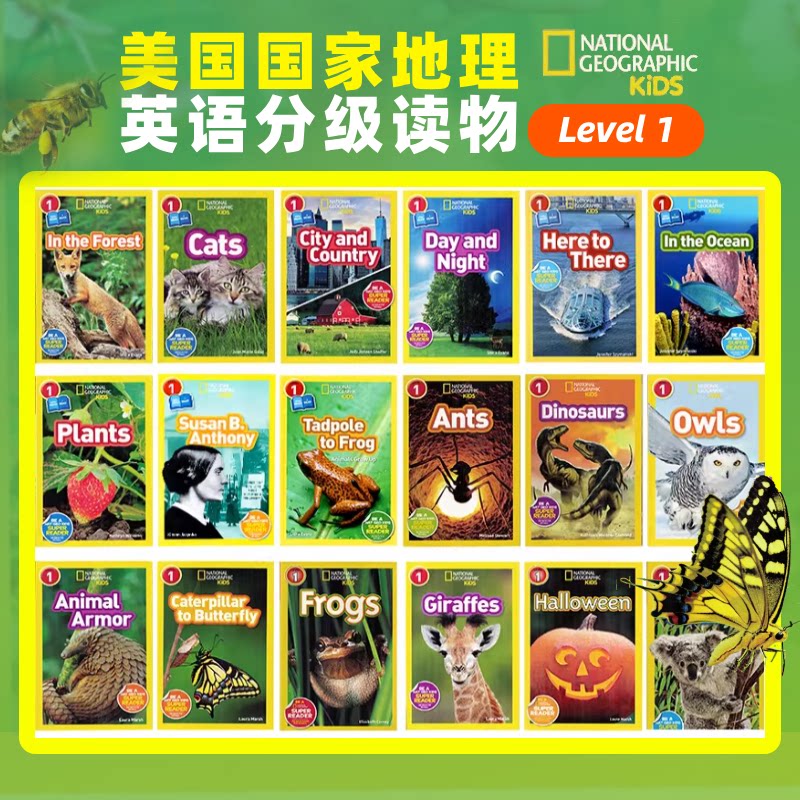100元5件 国家地理kids 美国国家地理分级阅读1级别National Geographic Kids Readers Level 1 英文原版图书儿童科普百科认知读物