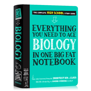 Big Notebook美国少年学霸超级笔记生物教辅工具书 Need Biology Ace You Fat 中学生优等生笔记 One 生物Everything