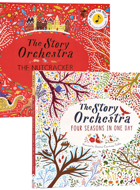 柴可夫斯基胡桃夹子+维瓦尔第四季古典音乐故事发声书2册The Story Orchestra The Nutcracker/Four Seasons管弦乐队英文原版绘本