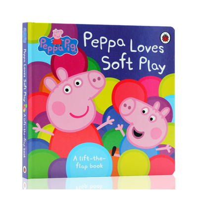 进口英文原版正版 绘本 Peppa Pig小猪佩奇Peppa Loves Soft Play粉红猪小妹爱软体玩具 儿童翻翻书