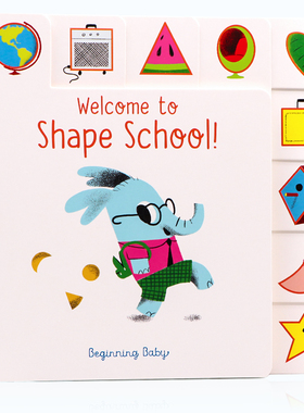 欢迎来到形状学校 Welcome to Shape School 英文原版绘本 幼儿形状启蒙认知标签纸板书 儿童图形认识早教亲子共读纸板图画书0-3岁