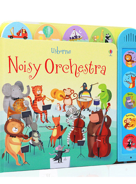 进口英文原版正版 喧闹管弦乐团 Noisy Orchestra 纸板书 发声书 大开 Usborne 出品 儿童英语启蒙学习绘本 亲子互动