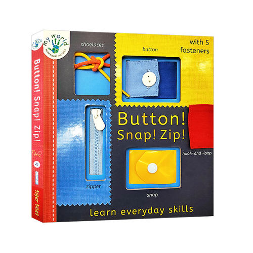 按钮拉链系日常技能启蒙学习 英文原版绘本  Button Snap Zip Learn everyday skills My World 儿童生活技能启蒙读物绘本纸板书