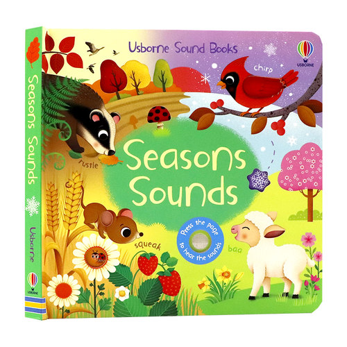 Usborne四季发声书 Seasons Sound Book 英文原版绘本 洞洞纸板书 儿童趣味阅读图画书 英语启蒙认知 亲子互动玩具
