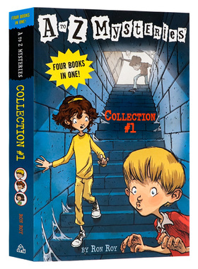 英文原版 A to Z Mysteries 1-4 Collection ABCD4个故事合辑 平装 Ron Roy 儿童章节桥梁书 儿童经典侦探小说 黑白趣味插图 平装