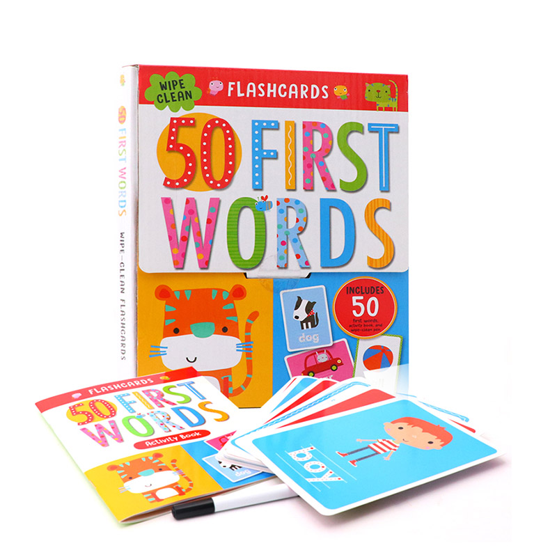 英文原版儿童英文启蒙50词英语闪卡 Flashcards First 50 Words  低幼启蒙英语早教 单词学习字卡闪卡高频词卡片 含活动手册 书籍/杂志/报纸 儿童读物原版书 原图主图