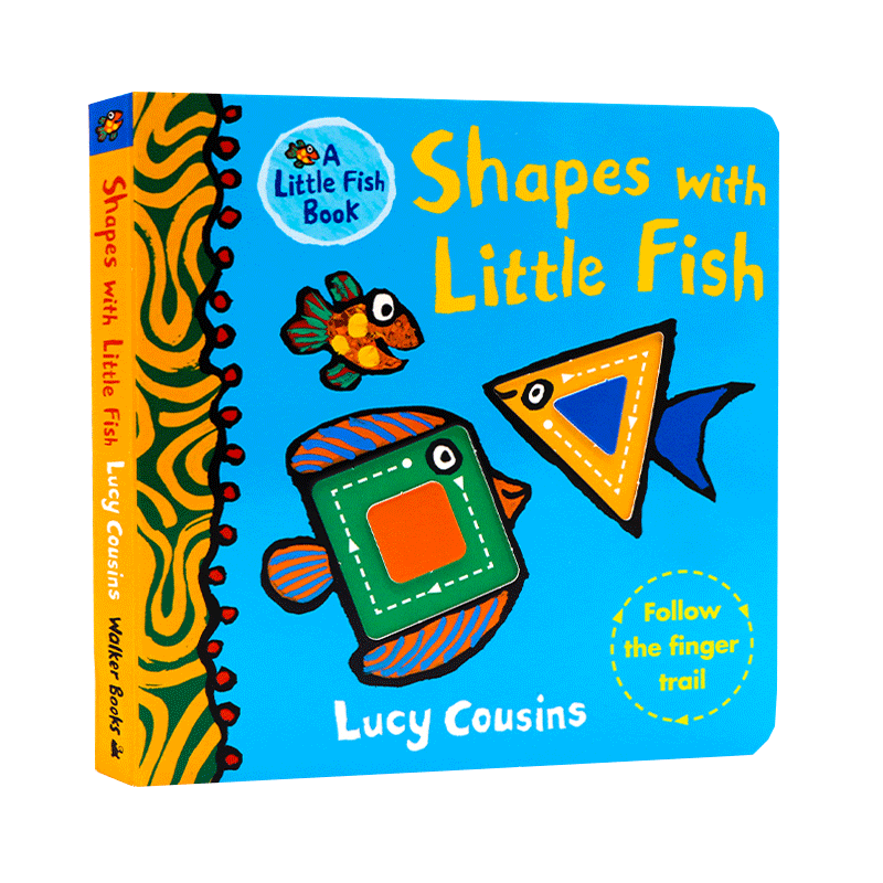 小鱼的形状Shapes with Little Fish 英文原版绘本 英语启蒙触摸纸板书 形状认知启蒙绘本 亲子共读 小鼠波波同作者 Lucy Cousins