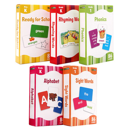 Flash Cards Flash Kids 英文原版高效英语闪卡字卡Sight Words Phonics Rhyming儿童英文启蒙高频词卡片幼儿早教益智卡flashcards